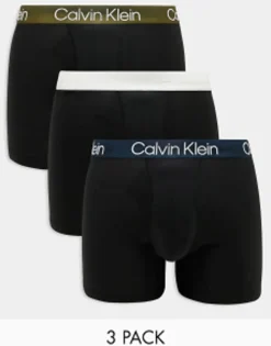 Underwear*Calvin Klein 3-Pack Boxer Brief With Coloured Waistband In Black