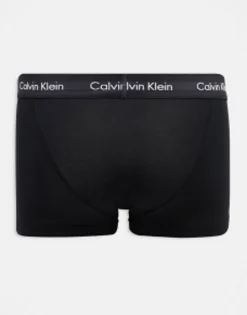 Underwear*Calvin Klein 3-Pack Low Rise Trunks With Coloured Waistband In Black