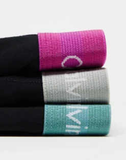 Underwear*Calvin Klein 3-Pack Trunks With Coloured Waistband In Black