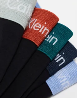 Underwear*Calvin Klein 5-Pack Trunks With Coloured Waistband In Black