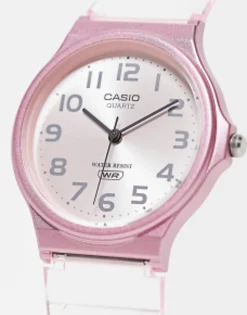 Watches*Casio Mq24S Skeleton Series Silicone Watch In Baby Pink