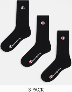 Gifts*Champion Crew Socks In 3 Pack Black