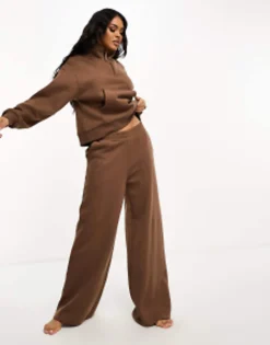 Tracksuits & Joggers*Chelsea Peers Mix&Match Wide Leg Joggers In Brown Chocolate Brown