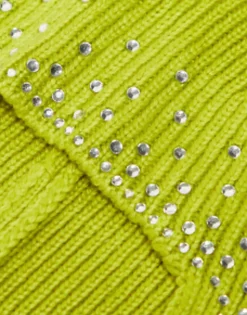 Scarves*Collusion Knitted Balaclava With Diamante Hot Fix In Lime Green Light Green