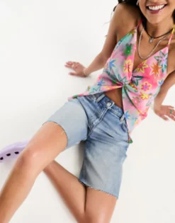 Shorts*Collusion 90S Baggy Dad Denim Short In Blue Light Blue