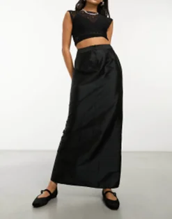 Skirts*Collusion Sporty Maxi Skirt With Fishtail Detail In Black