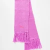 Scarves*Collusion Unisex Fluffy Knit Logo Scarf In Pink