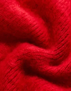 Scarves*Collusion Unisex Fluffy Knit Logo Scarf In Red