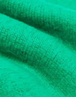 Scarves*Collusion Unisex Fluffy Knit Logo Scarf In Green Mid Green