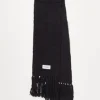 Scarves*Collusion Unisex Fluffy Knit Logo Scarf In Black