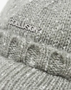 Caps & Hats*Collusion Unisex Knitted Cap With Tassels In Grey