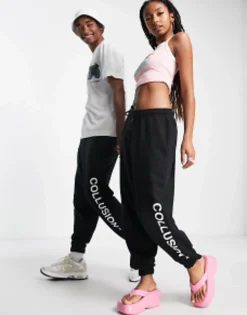 Tracksuits & Joggers*Collusion Unisex Logo Jogger In Black