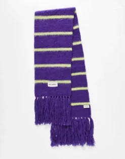 Scarves*Collusion Unisex Oversized Stripe Scarf In Purple