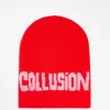 Beanies*Collusion Unisex Skater Beanie With Logo Knit In Red