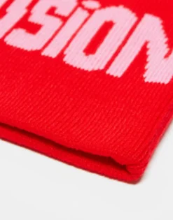 Beanies*Collusion Unisex Skater Beanie With Logo Knit In Red
