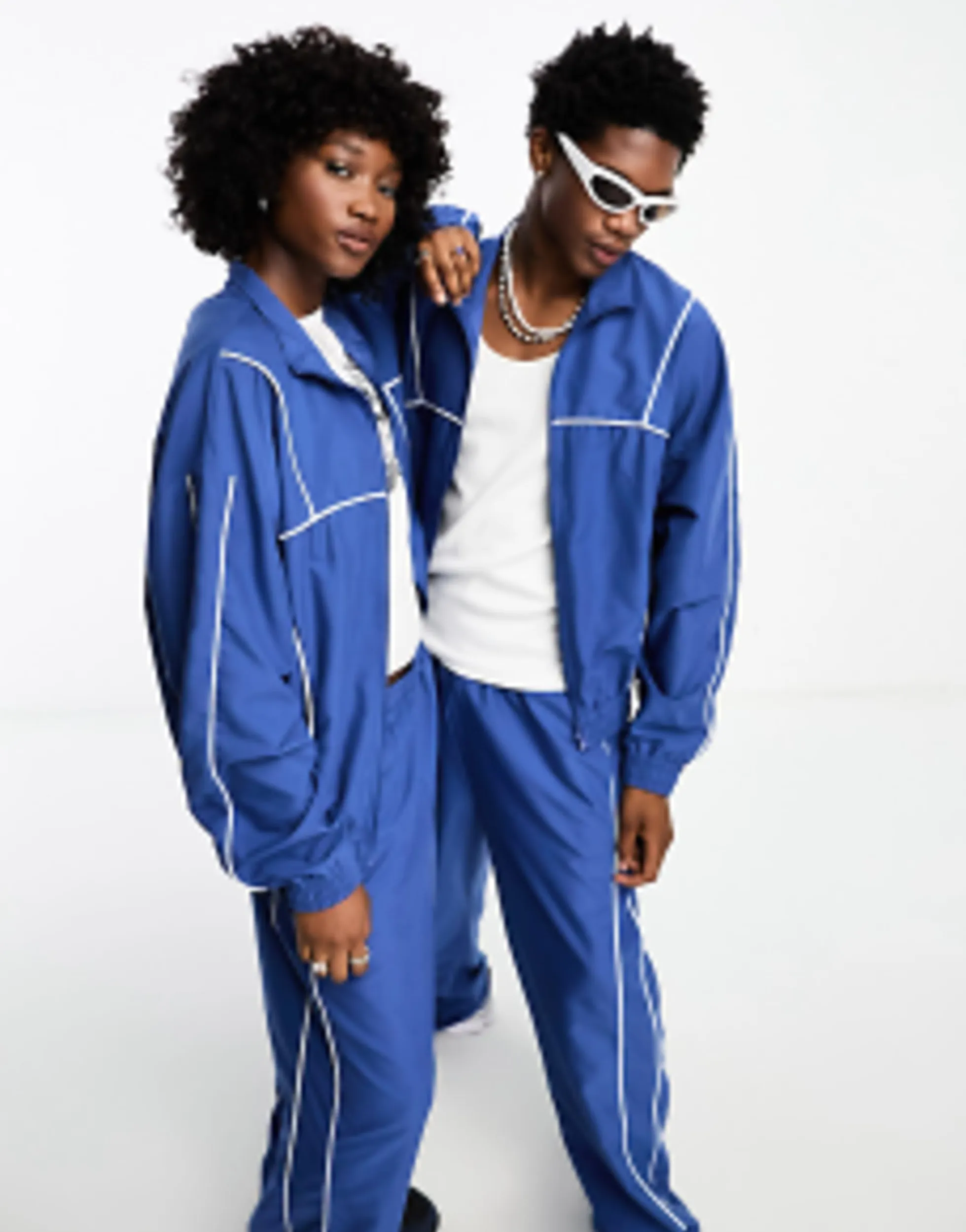 Tracksuits & Joggers*Collusion Unisex Track Jacket And Jogger In Blue Co-Ord
