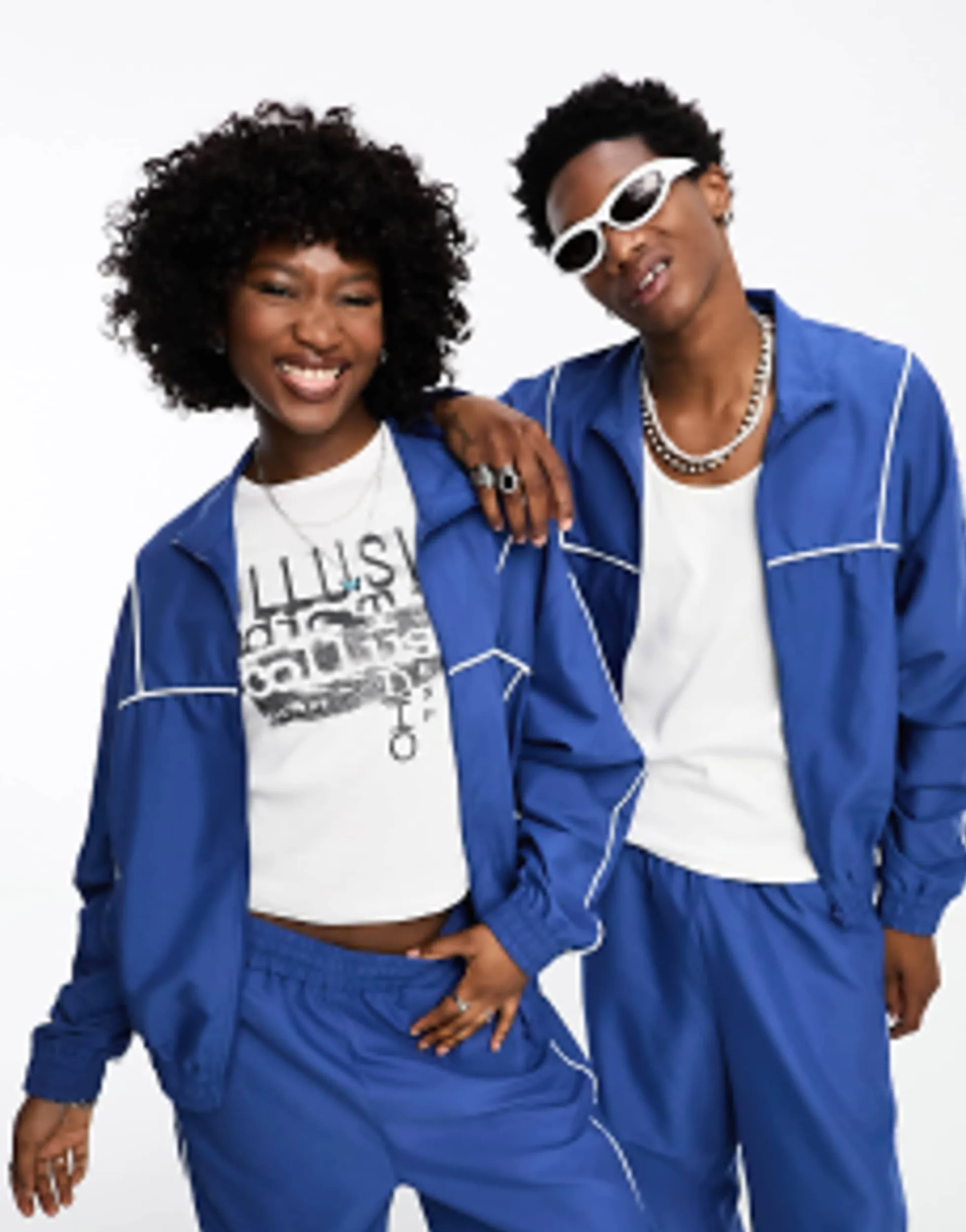 Tracksuits & Joggers*Collusion Unisex Track Jacket And Jogger In Blue Co-Ord