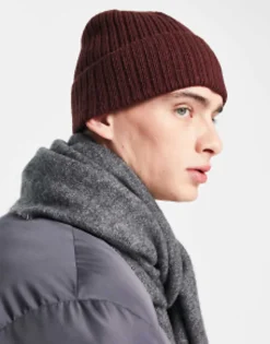 Beanies*Columbia Watch Cap Ribbed Beanie In Burgundy