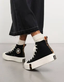 Sportswear*Converse Chuck Taylor All Star Lift In With Animal Print Detailing Black