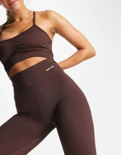Trousers & Leggings*Daisy Street Active Distorted Geo High Waisted Leggings In Brown
