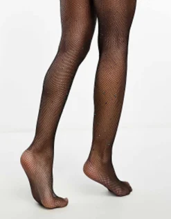 Socks & Tights*Daisy Street Tights With Mulitcolour Rhinestones In Black