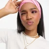 Hair Accessories*Daisy Street X Chloe Davie Wide Jersey Headband In Stripe Print Pink
