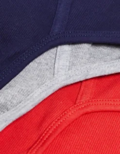 Underwear*DESIGN 3 Pack Briefs In Red, Navy And Grey Grey Marl