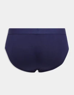 Underwear*DESIGN 3 Pack Briefs In Red, Navy And Grey Grey Marl
