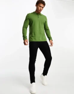 Polo Shirts*DESIGN 2 Pack Long Sleeve Pique Polo In Green And Navy Multi