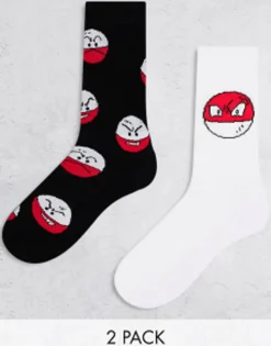 Socks*DESIGN 2 Pack Pokemon Sports Sock With Pokeball Multi