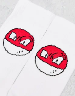 Socks*DESIGN 2 Pack Pokemon Sports Sock With Pokeball Multi