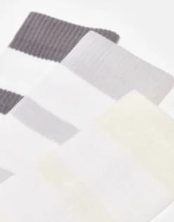Socks*DESIGN 3 Pack Sports Sock With Thick Stripes In Tones Grey
