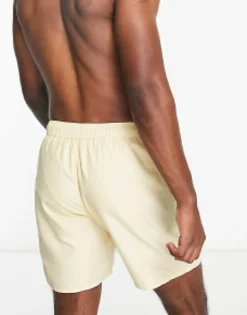 Swimwear*DESIGN 2 Pack Swim Shorts In Mid Length In Light Green/Beige Save Swamp Green/Beige