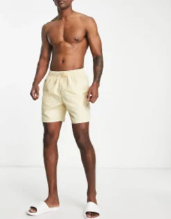 Swimwear*DESIGN 2 Pack Swim Shorts In Mid Length In Light Green/Beige Save Swamp Green/Beige
