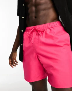 Swimwear*DESIGN 2 Pack Swim Shorts In Mid Length In Save Turquoise/Pink