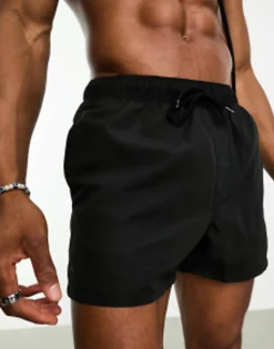 Swimwear*DESIGN 2 Pack Swim Shorts In Short Length In Save Black/White