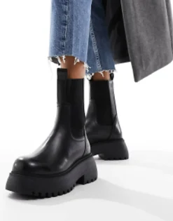 Chelsea Boots*DESIGN Adelaide Leather Chelsea Boots In Black Black Leather