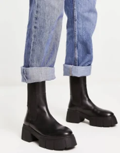 Chelsea Boots*DESIGN Adelphi Premium Leather Chelsea Boots In Black Black Leather