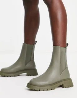 Chelsea Boots*DESIGN Alfie Chunky Chelsea Boots In Khaki