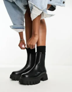 Chelsea Boots*DESIGN Anthem Chunky Chelsea Boots In Black