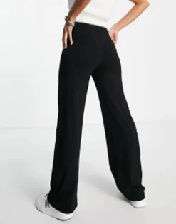 Trousers & Leggings*DESIGN Basic Wide Leg Jersey Trouser In Black