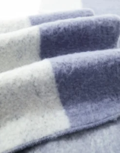 Scarves*DESIGN Blanket Scarf In Two Tone Blue Mid Blue