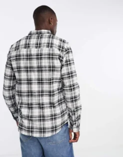 Tall*DESIGN Check Shirt In Black And White