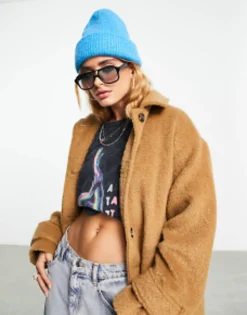 Beanies*DESIGN Chunky Double Roll Beanie In Blue