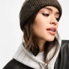 Hats*DESIGN Chunky Double Roll Beanie In Chocolate Brown