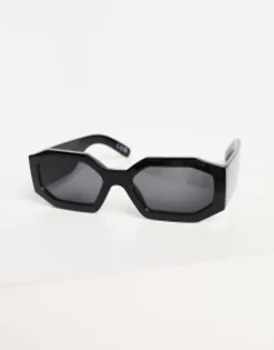 Sunglasses*DESIGN Chunky Hexagon Sunglasses In Black