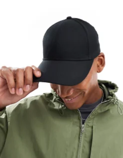 Caps & Hats*DESIGN Classic Baseball Cap In Cotton Black
