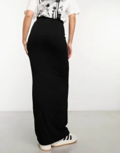 Skirts*DESIGN Column Maxi Skirt In Black