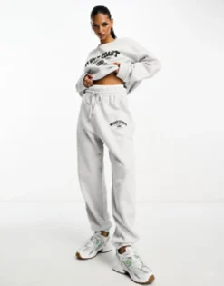 Tracksuits & Joggers*DESIGN Co-Ord With West Coast Graphic In Ice Marl