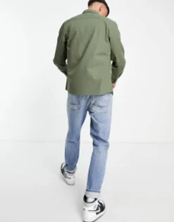Tall*DESIGN Cotton Shacket In Khaki